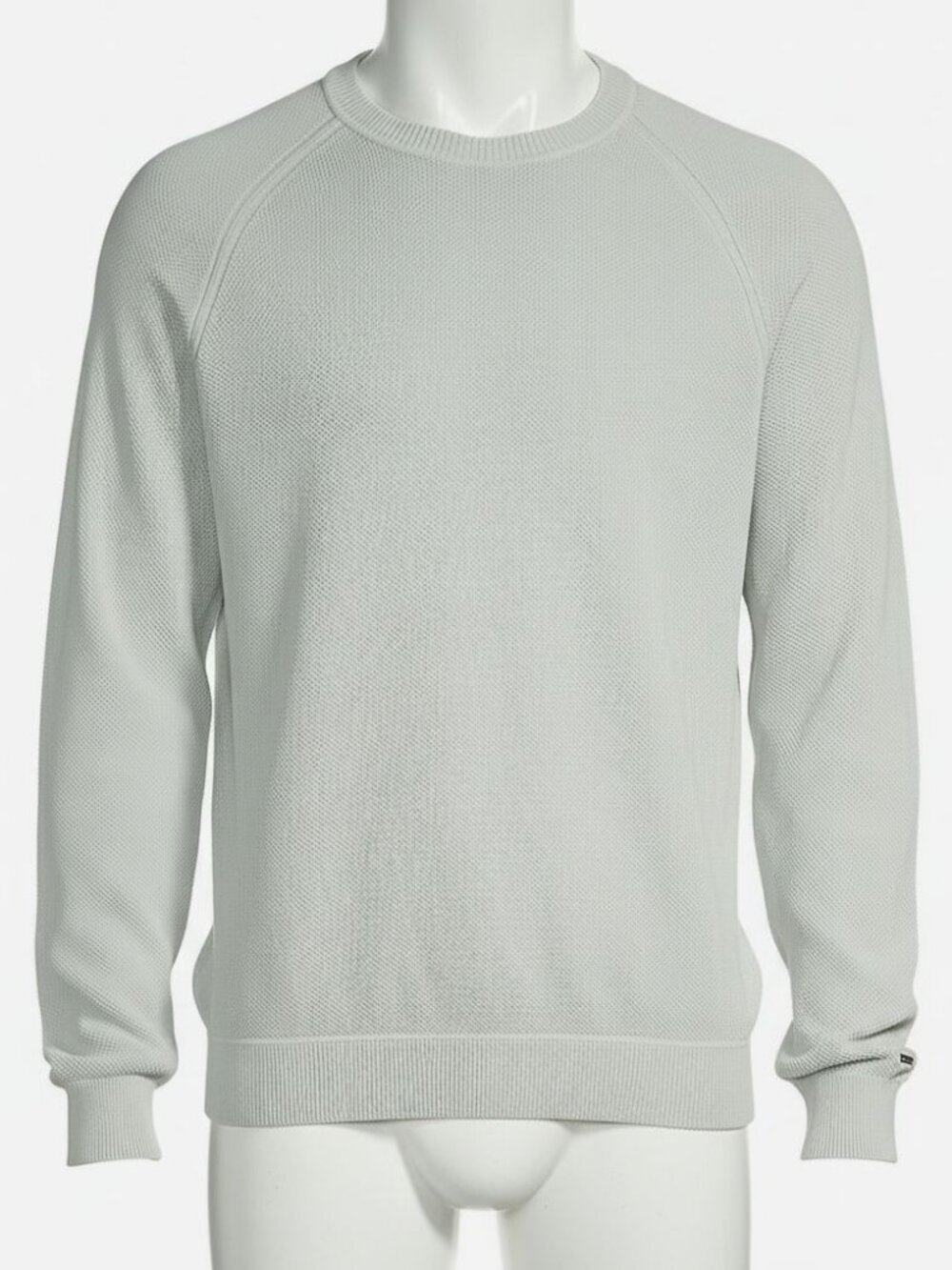 Hugo Boss Men's Green Rib-Knit Crewneck Long Sleeve Spiece Sweater Size S